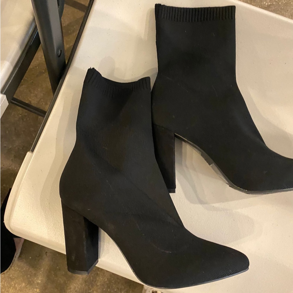 Black Sock Booties From F21
